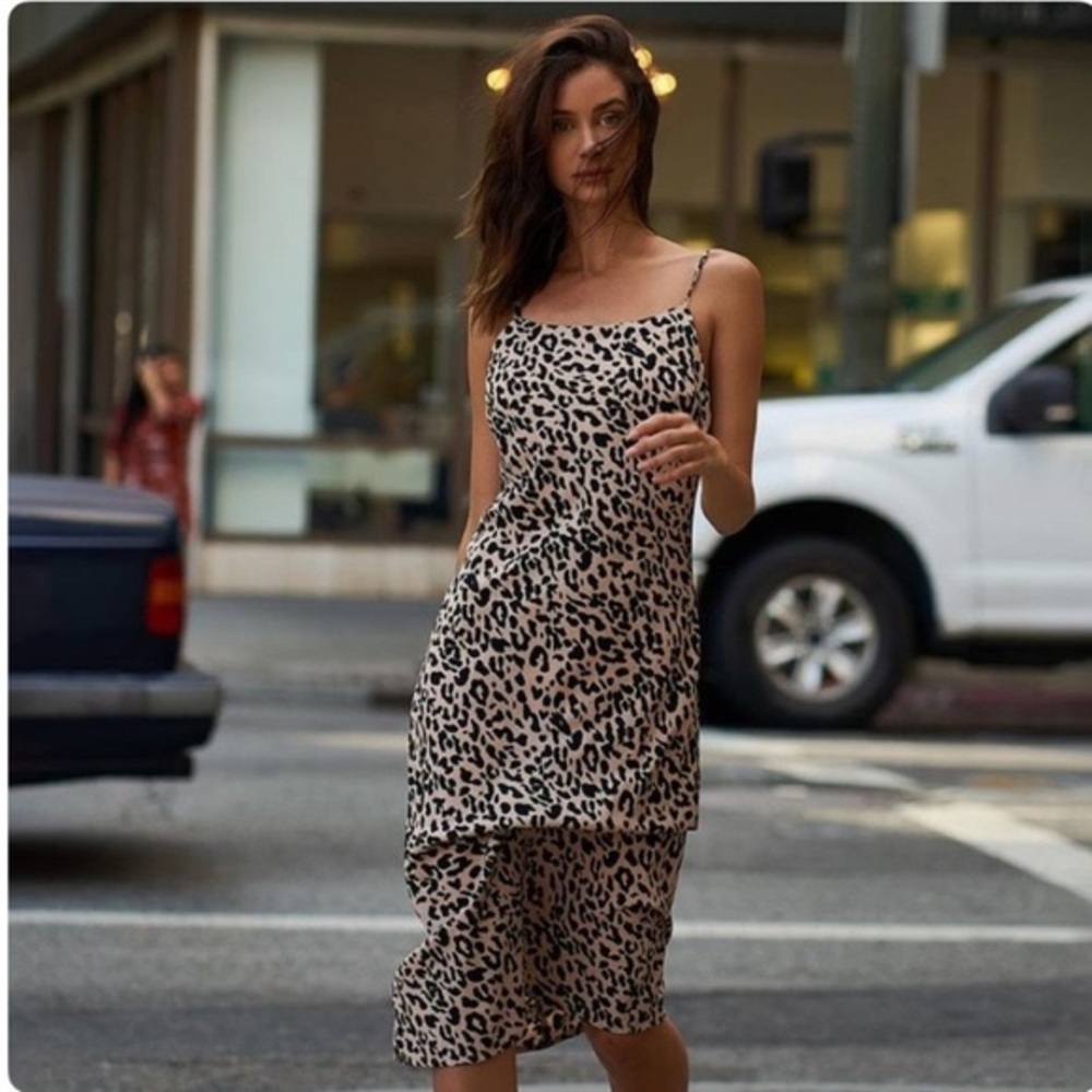 Sugarlips Leopard Print Slip Dress